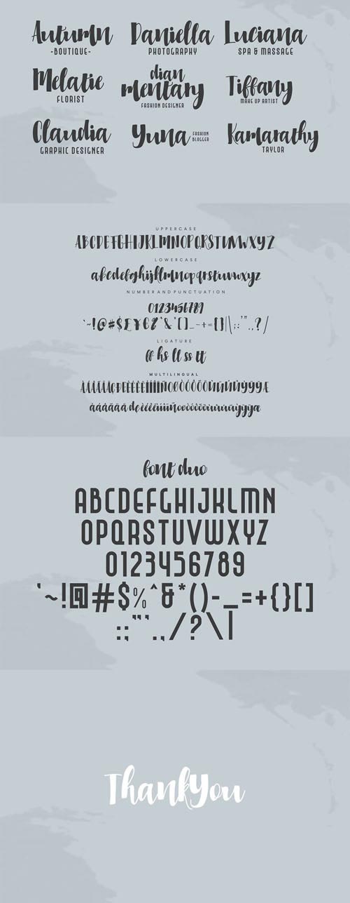Milliciaous Font Duo - Script & Modern Sans Serif Font