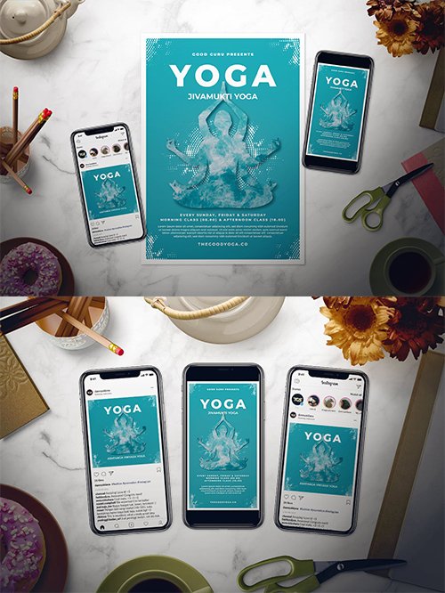 Zen Yoga PSD and AI Flyer Set