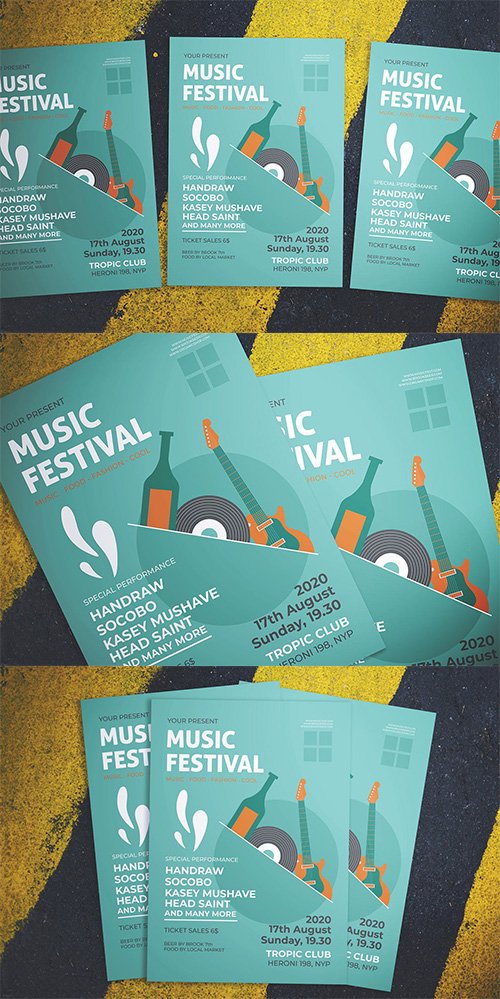 Music Fest PSD and AI Flyer