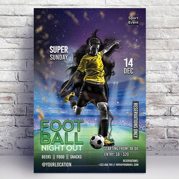 Football Night Out - Premium flyer psd template