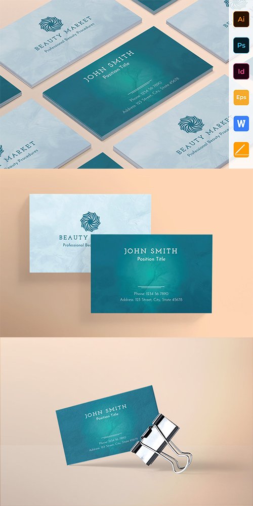 Beauty Market Business PSD and Vector Card