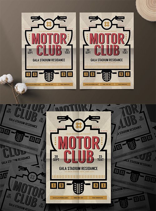 Motor Club PSD and AI Flyer