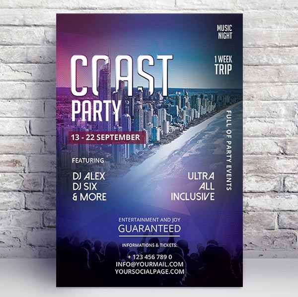 Coast Party - Premium flyer psd template