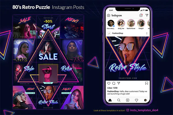 80's Retro Puzzle - Instagram Posts