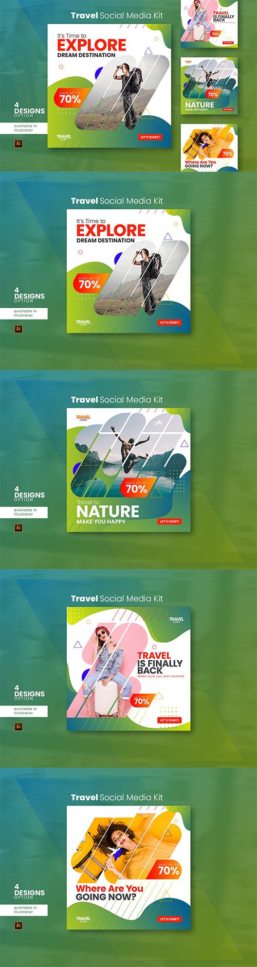 Travel Social Media Post Kit