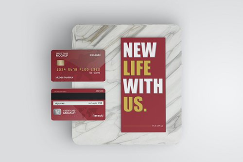 Top View Credit Card Promotion Mockup