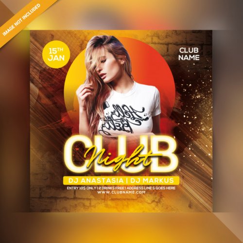 Club night party flyer template