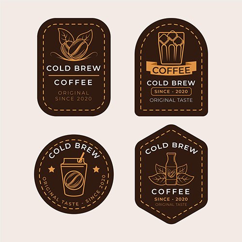 Cold brew coffee labels design