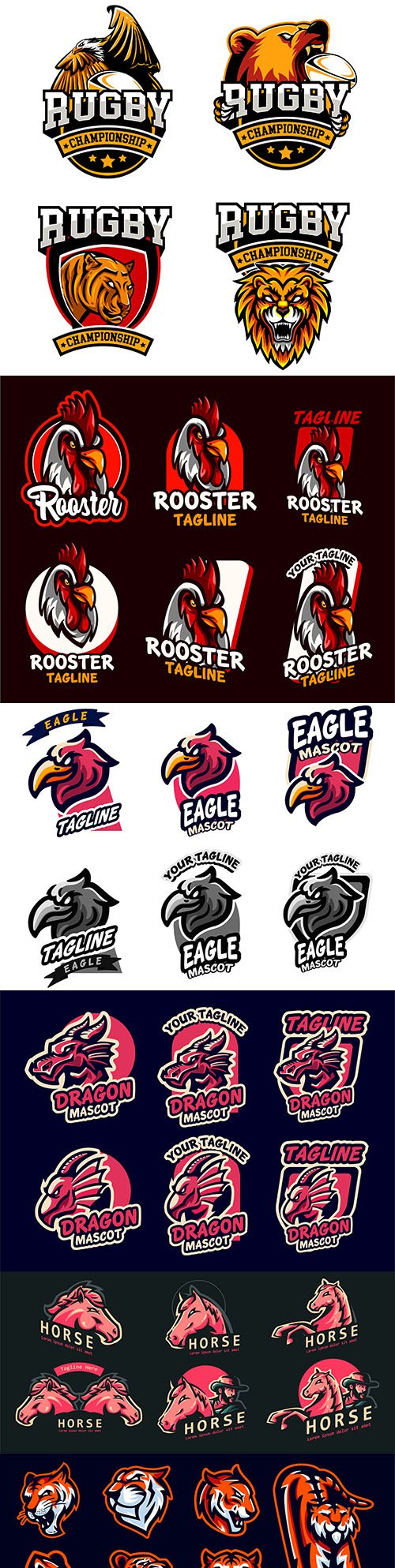 Emblem mascot and Brand name logos design 5