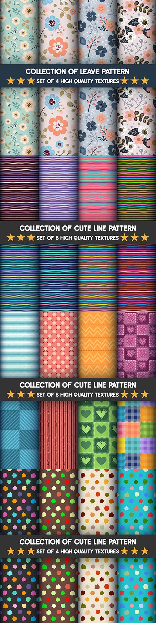 Collection decorative patterns in an abstract design set