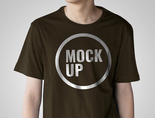 Boy wearing shirt with mockup