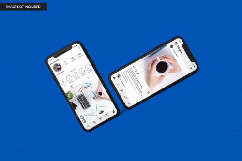 Smartphone mockups to display instagram post template