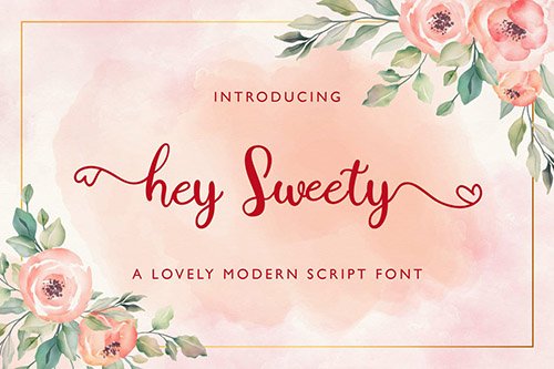 Hey Sweety - Modern Script Font