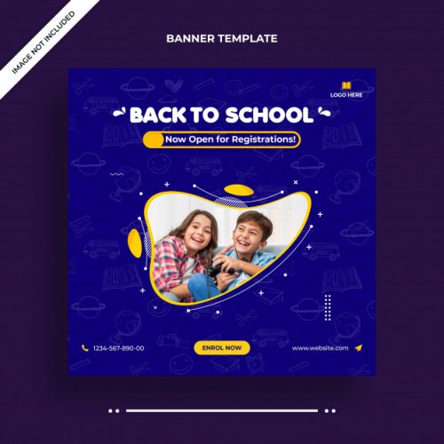 Back to school social media post template