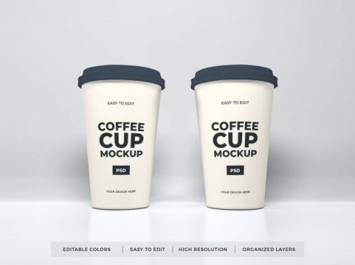 Realistic Paper Coffee Cup Mockup 12 PSD
