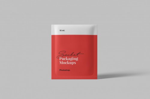 Sachet packaging mockup