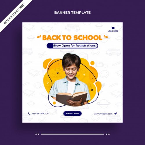 Back to school social media post template