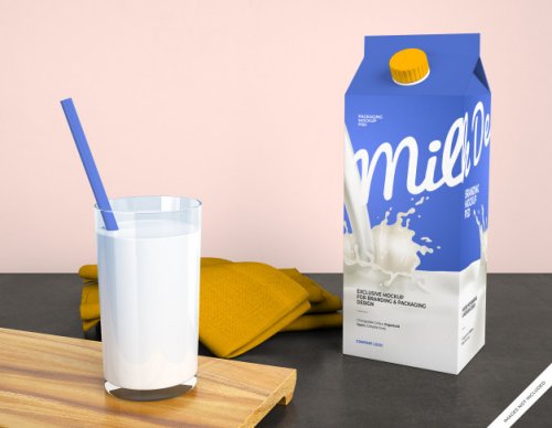 Milk packaging mockup