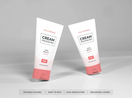 Realistic cosmetic cream packaging mockup