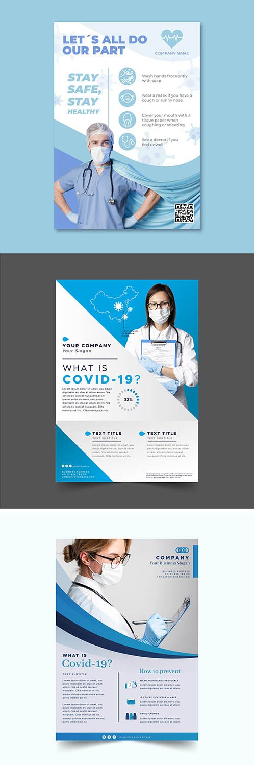 Informative coronavirus flyer concept