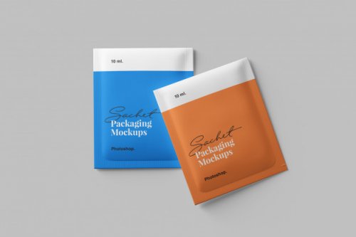 Sachet packaging mockup