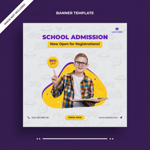 Back to school social media post template