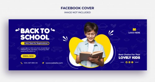 Back to school facebook timeline cover and web banner template