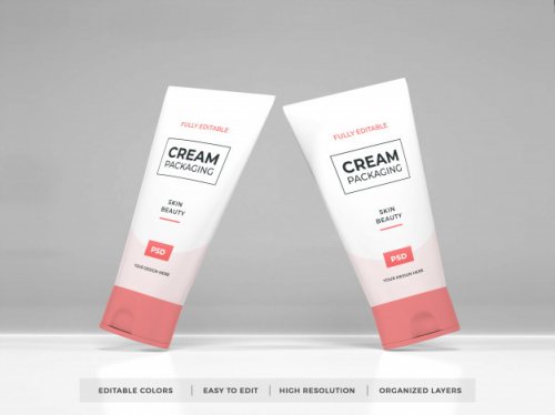 Realistic cosmetic cream packaging mockup