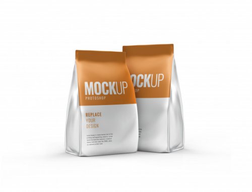 Coffee Pouch Bag Mockup Realistic