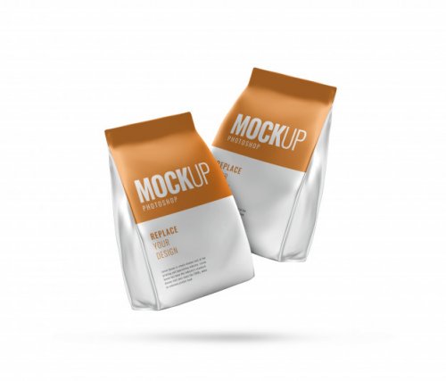 Coffee Pouch Bag Mockup Realistic