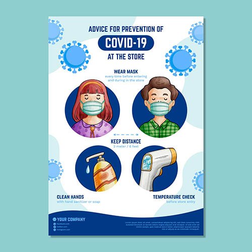 Coronavirus prevention poster for stores