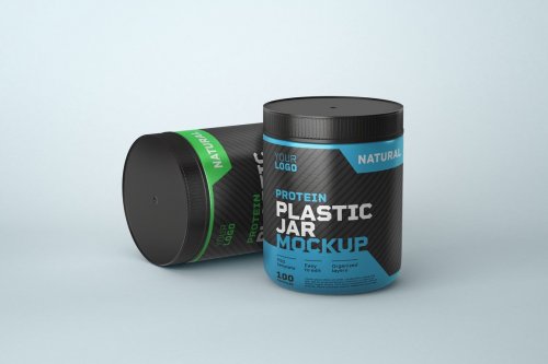 Food Supplement Plastic Jar Mockup 5325811
