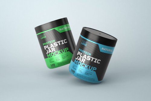 Food Supplement Plastic Jar Mockup 5325811