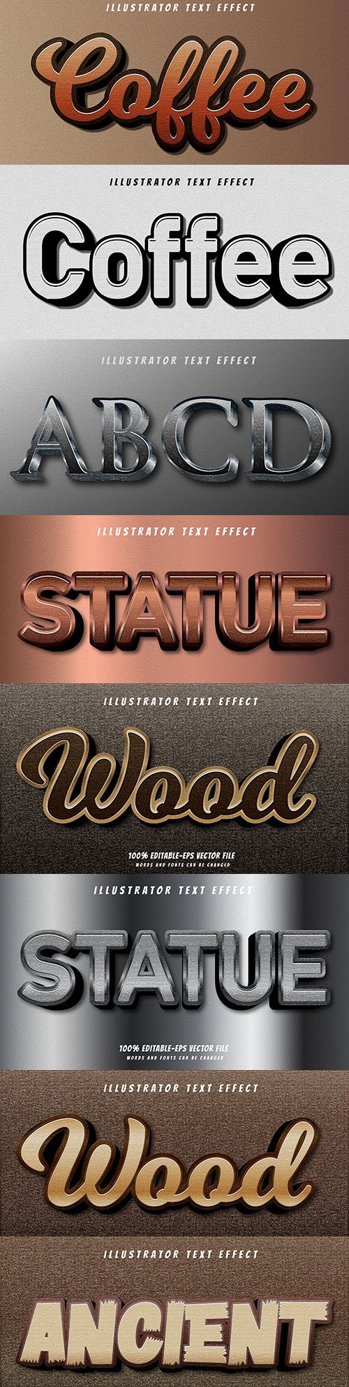 Editable font effect text collection illustration design 188