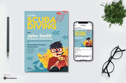 Scuba Diving Course - Flyer & Instagram GR