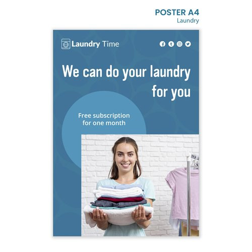 Laundry service template poster