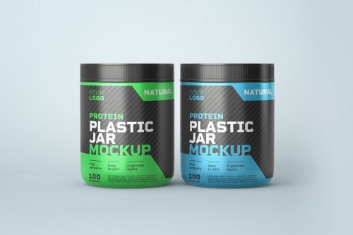 Food Supplement Plastic Jar Mockup 5325811