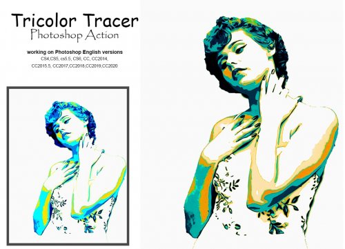 Tricolor Tracer Photoshop Action 5209958