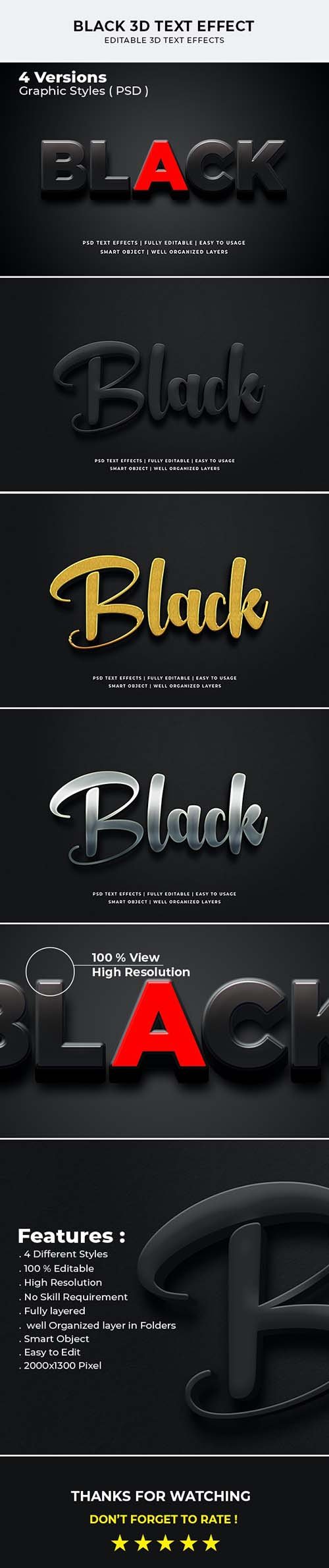 Black 3d Text Effect 27670438