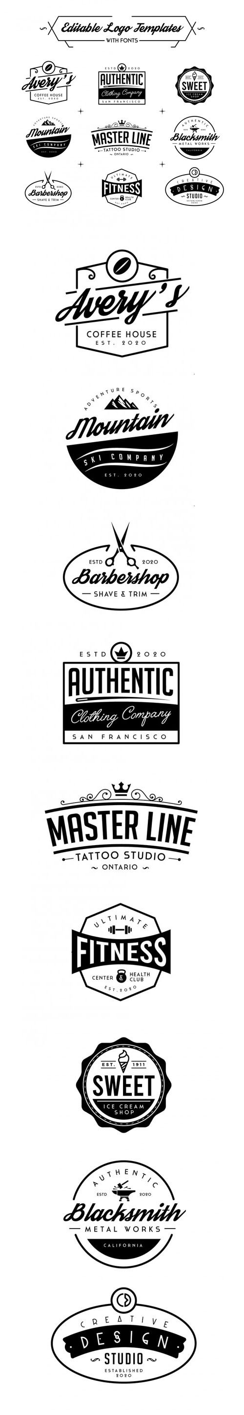 Professional & Editable Logo Templates In Vector