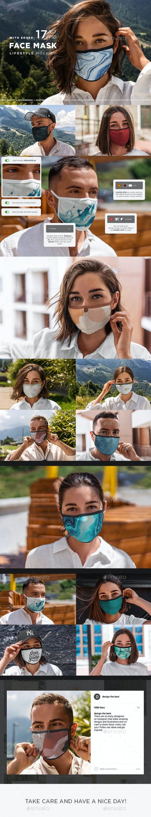 Face Mask Mockup Edges Model 28233283