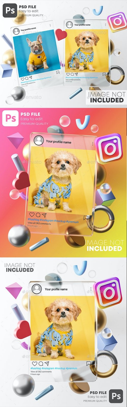 Glass Instagram Post Mockup 28186375