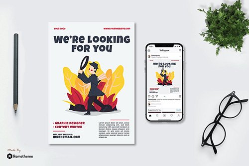 Job Vacancy - Flyer & Instagram Post vol.02 GR