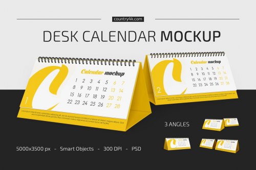 Desk Calendar v01 Mockup Set 5336847