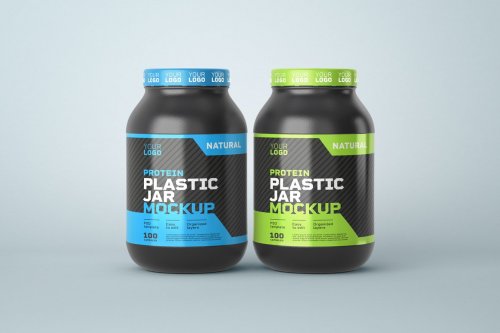 Food Supplement Plastic Jar Mockup 5325811