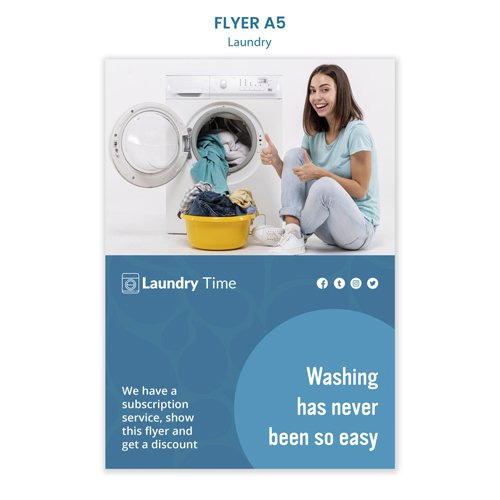 Laundry service flyer template