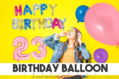 50 Birthday Balloon PNG Overlays 4990999