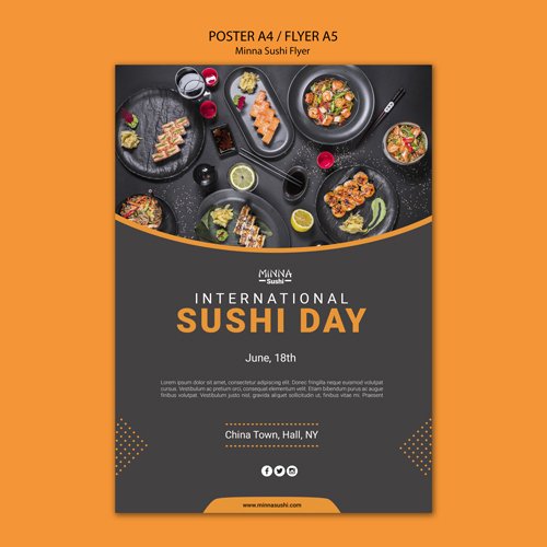 Flyer for for international sushi day