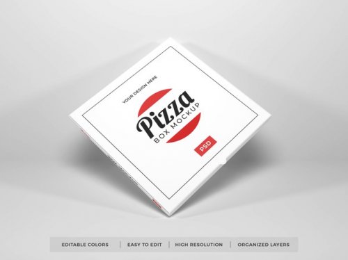 Realistic pizza box mockup