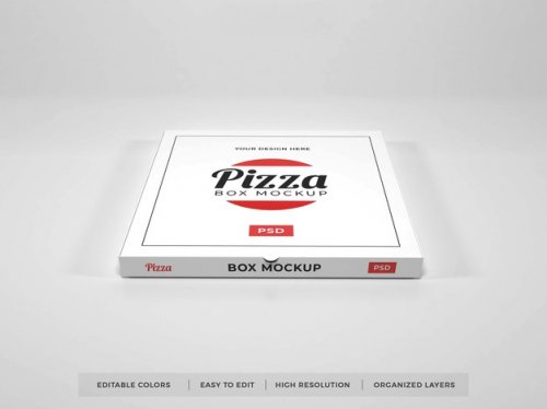 Realistic pizza box mockup